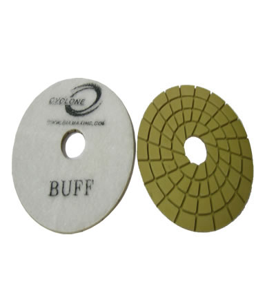 Spiral 4"/Buff White WET Polishing Pad CYCLONE