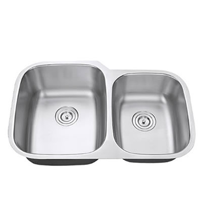 Undermount 60/40 Sink 18G 31.1/2"x20.1/2"x9 Depth