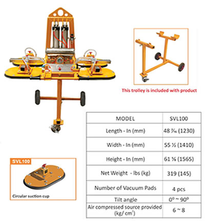 Vacuum Lifter WHITE Rubber ABACO