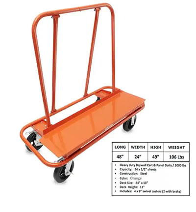 [DRYWALLCART] Drywall Cart DOLLY 1800 lbs PREMIUM